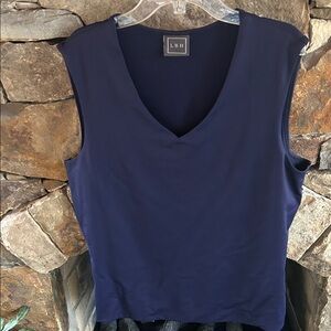 LBH Women's Navy V-Neck XL Tank Top; Spandex and Tactel Nylon; Superior Quality